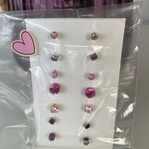 Rue21 Pink and Purple Multi-Pair Stud Earring Set